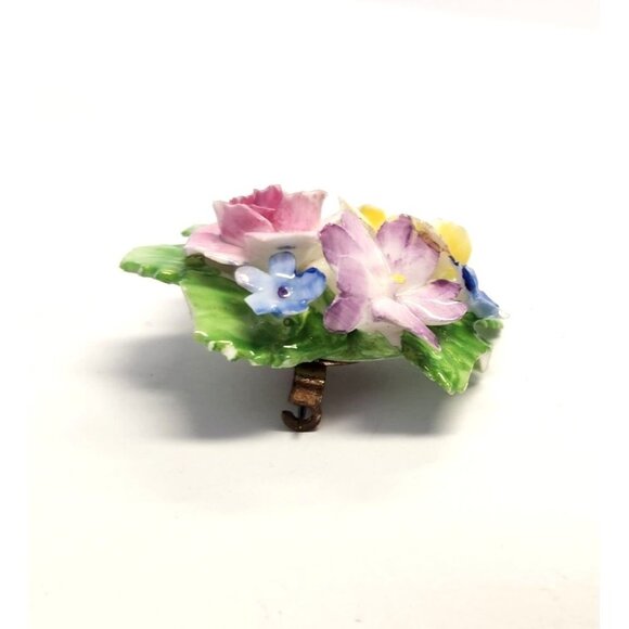 Royal Adderley Bone China Floral Bouquet Brooch/Pin Made In England - Picture 2 of 6